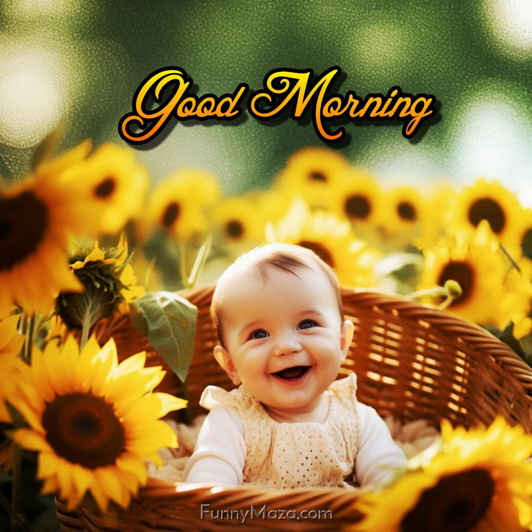 Good Morning Baby in Basket Images