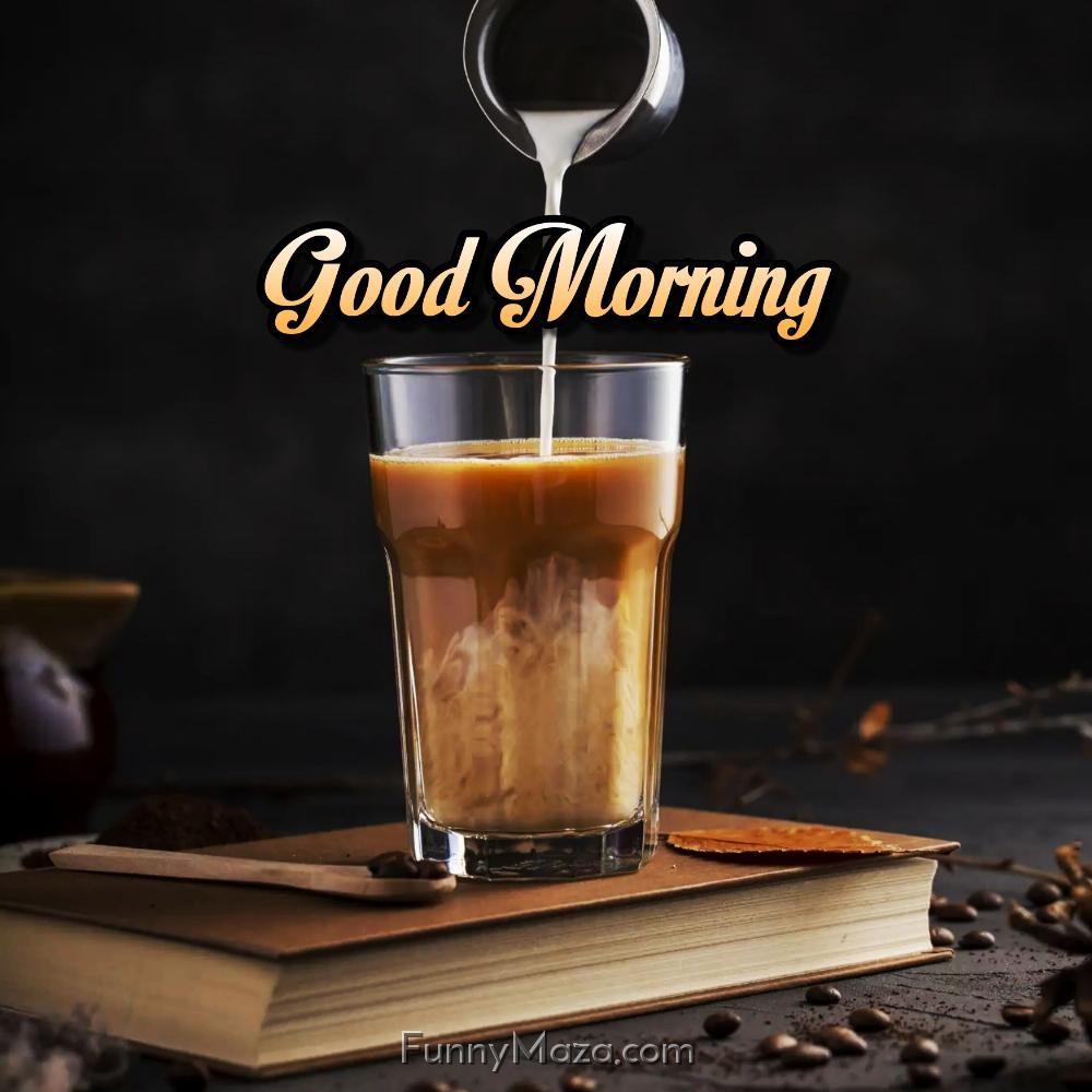 Good Morning Images Coffee Glass