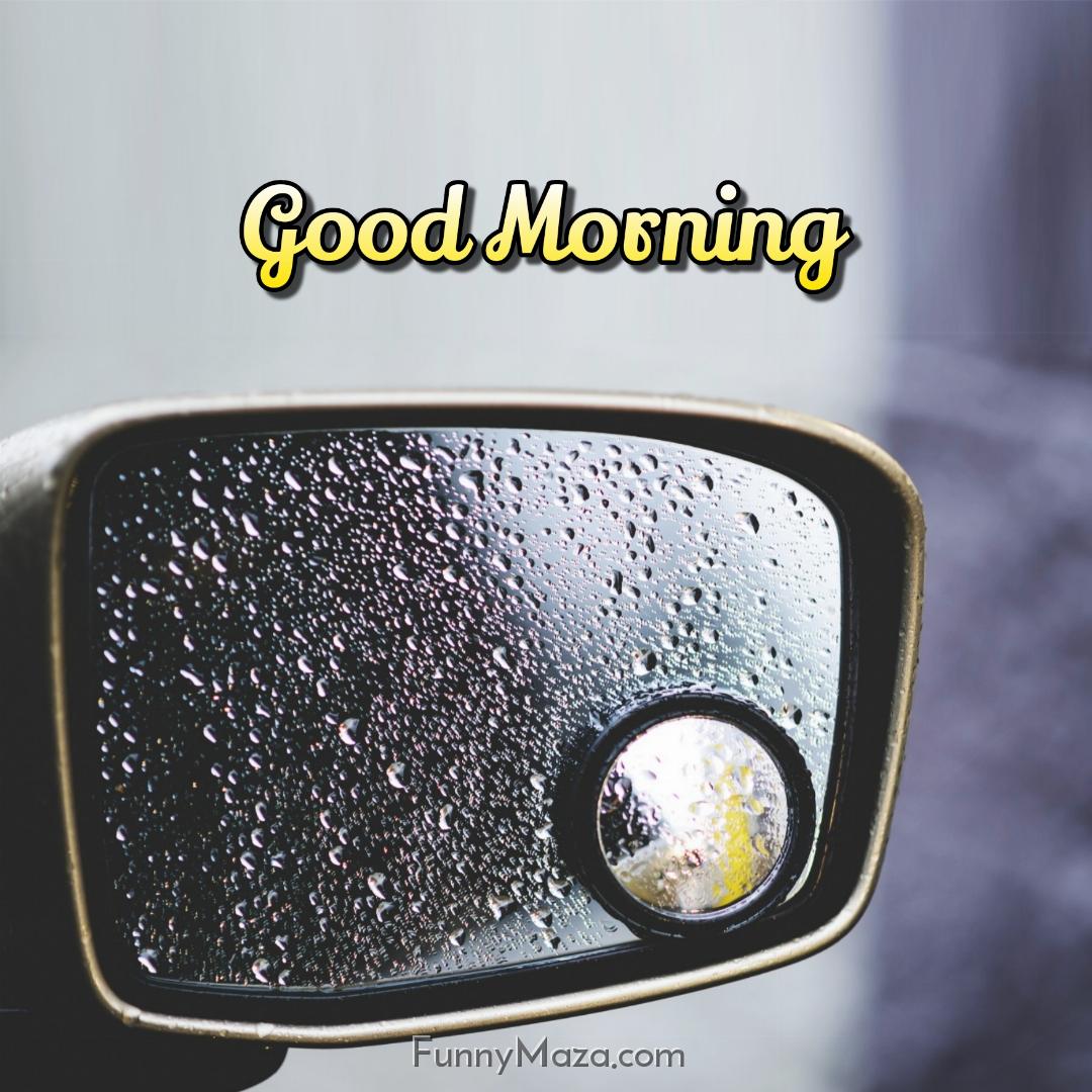 Good Morning Rain Car Mirror Images