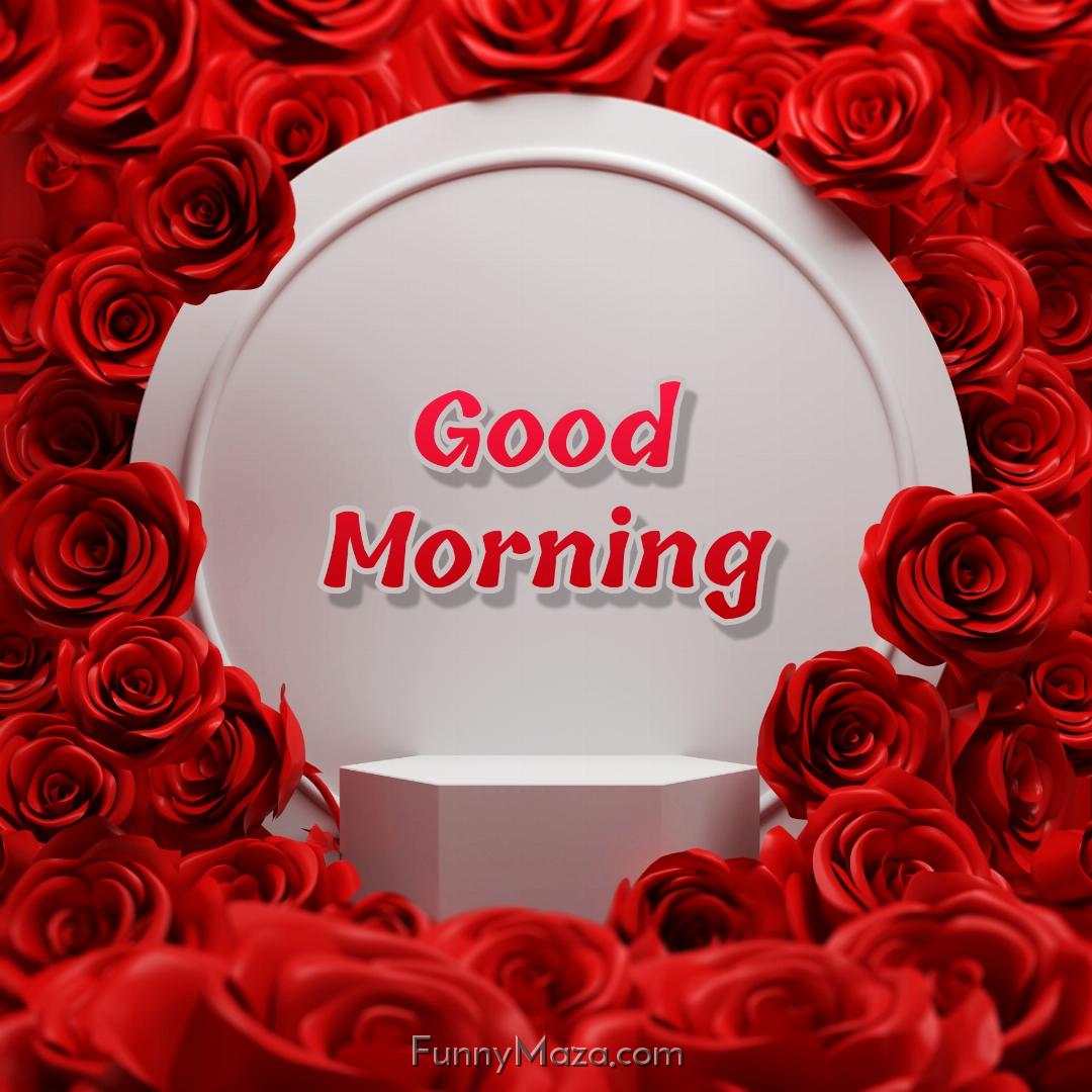 Good Morning Image With Red Roses