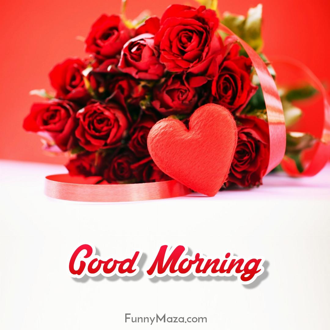 Good Morning Images With Love Rose Flowers