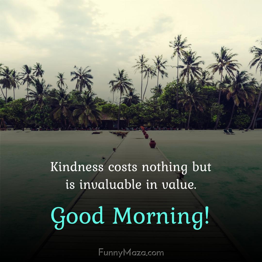 Kindness costs nothing but is invaluable in value