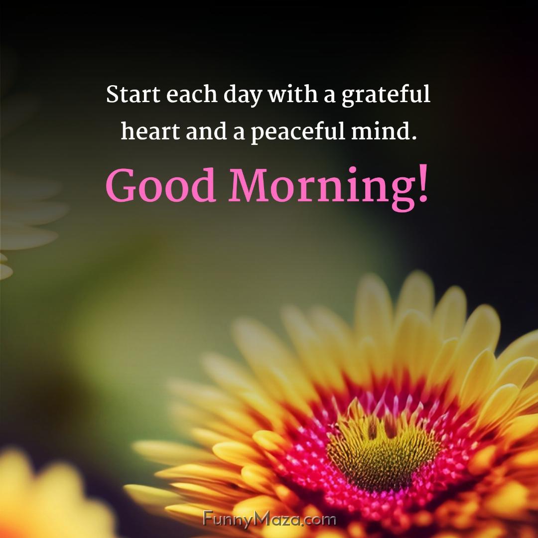 Start each day with a grateful heart and a peaceful mind