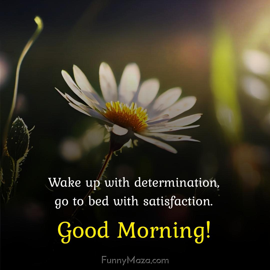 Wake up with determination go to bed with satisfaction