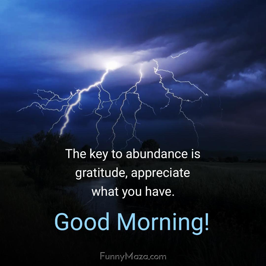 The key to abundance is gratitude appreciate what you have