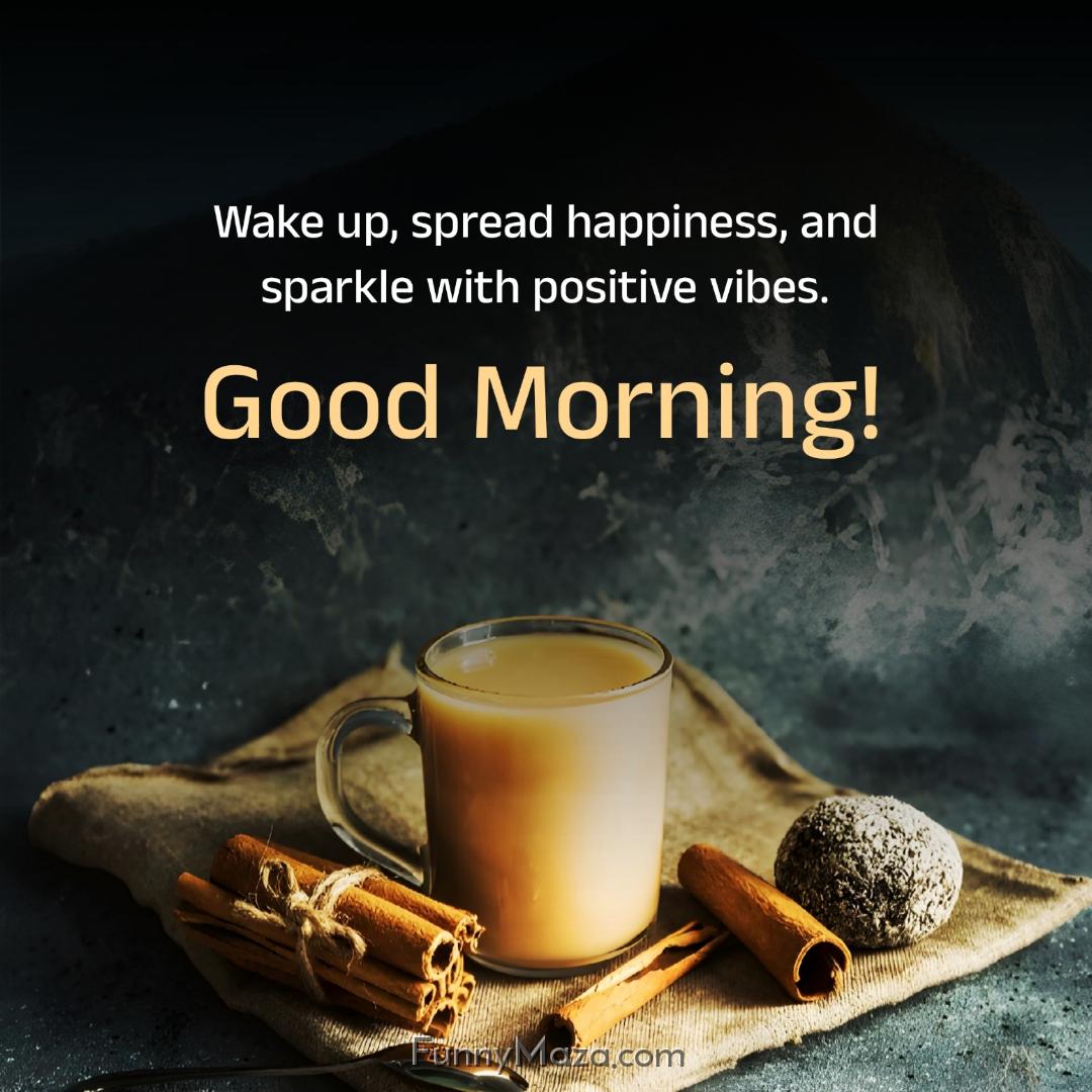 Wake up spread happiness and sparkle with positive vibes