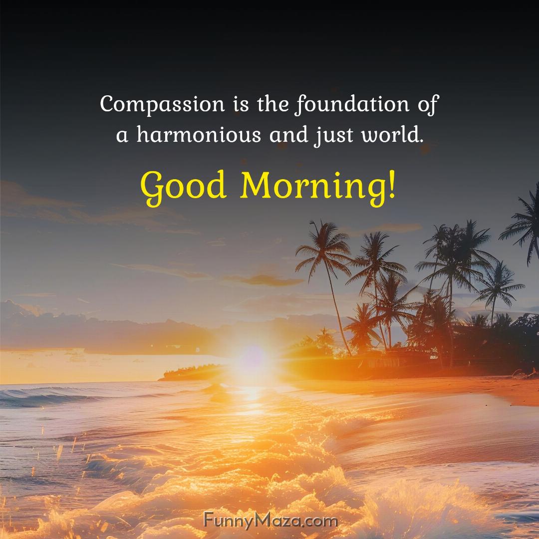 Compassion is the foundation of a harmonious and just world