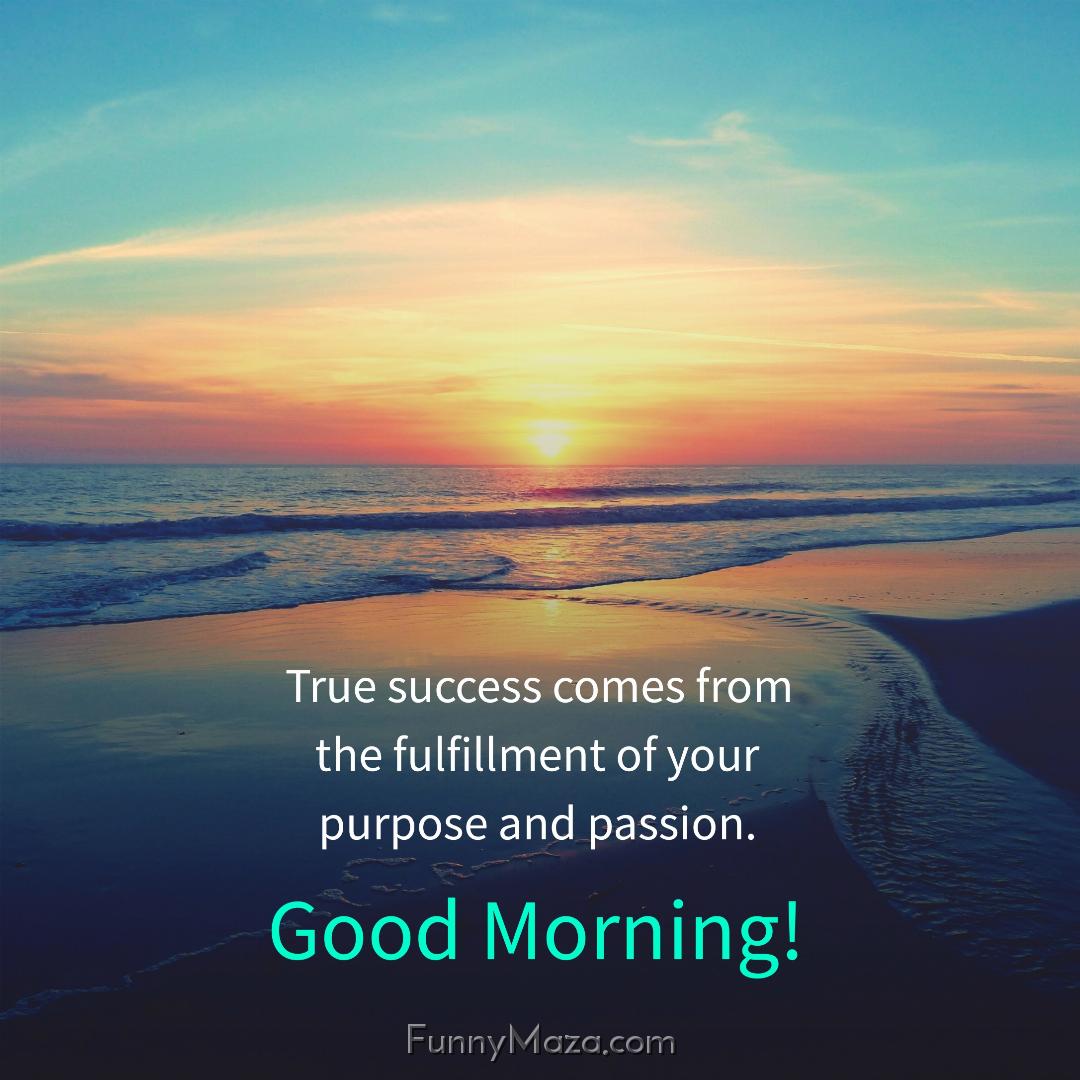 True success comes from the fulfillment of your purpose and passion