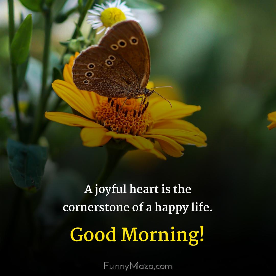 A joyful heart is the cornerstone of a happy life