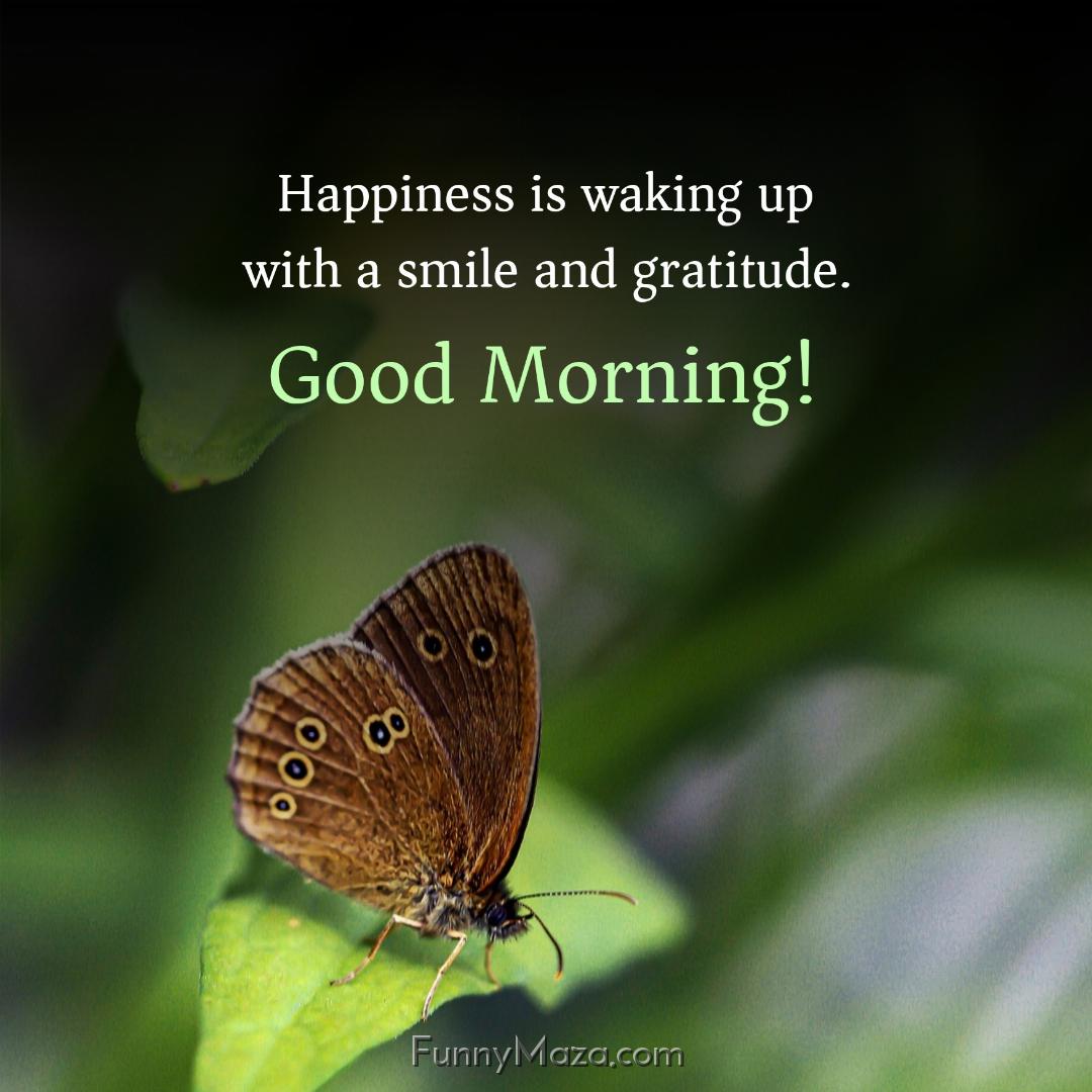 Happiness is waking up with a smile and gratitude