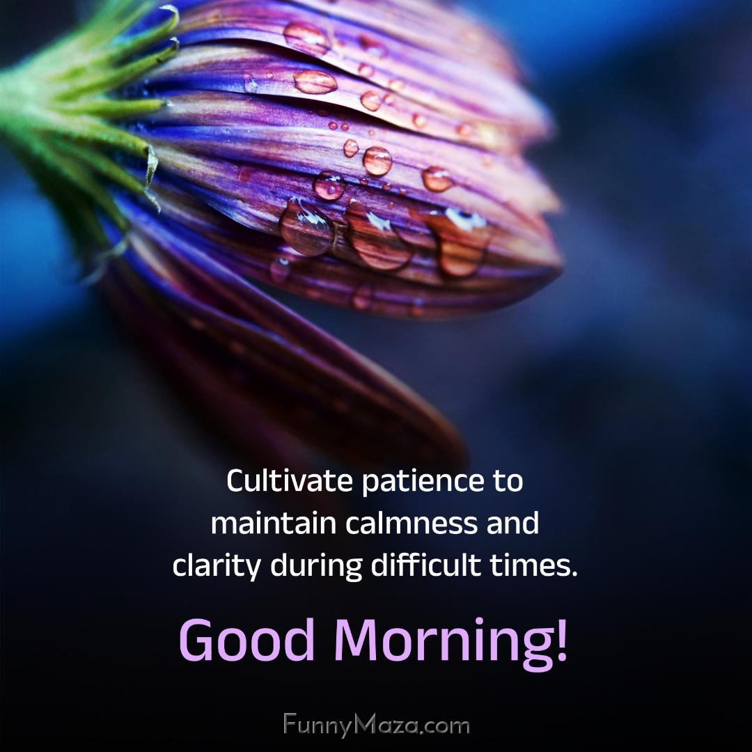 Cultivate patience to maintain calmness and clarity during difficult times