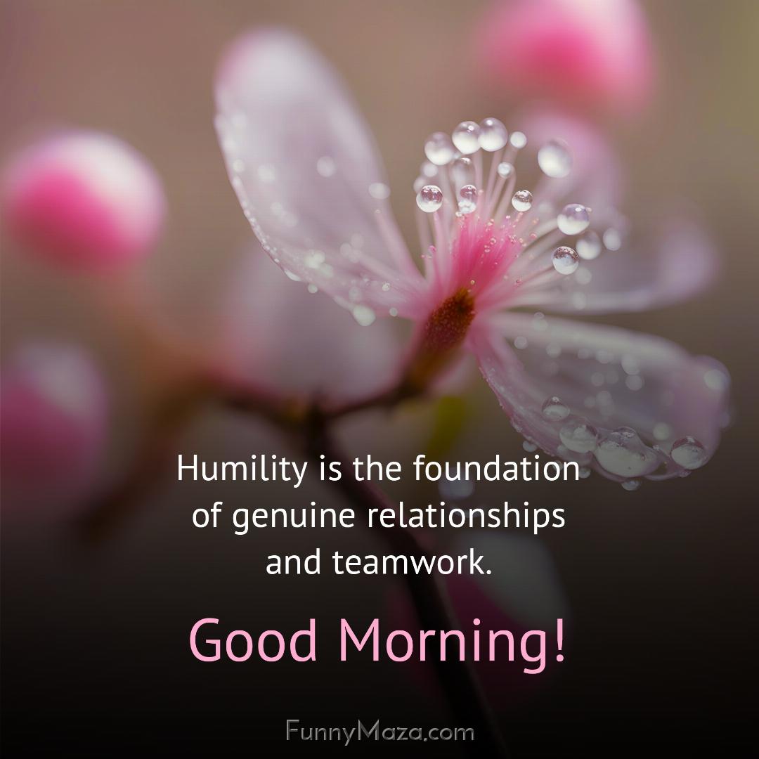 Humility is the foundation of genuine relationships and teamwork