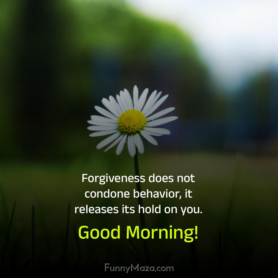 Forgiveness does not condone behavior it releases its hold on you