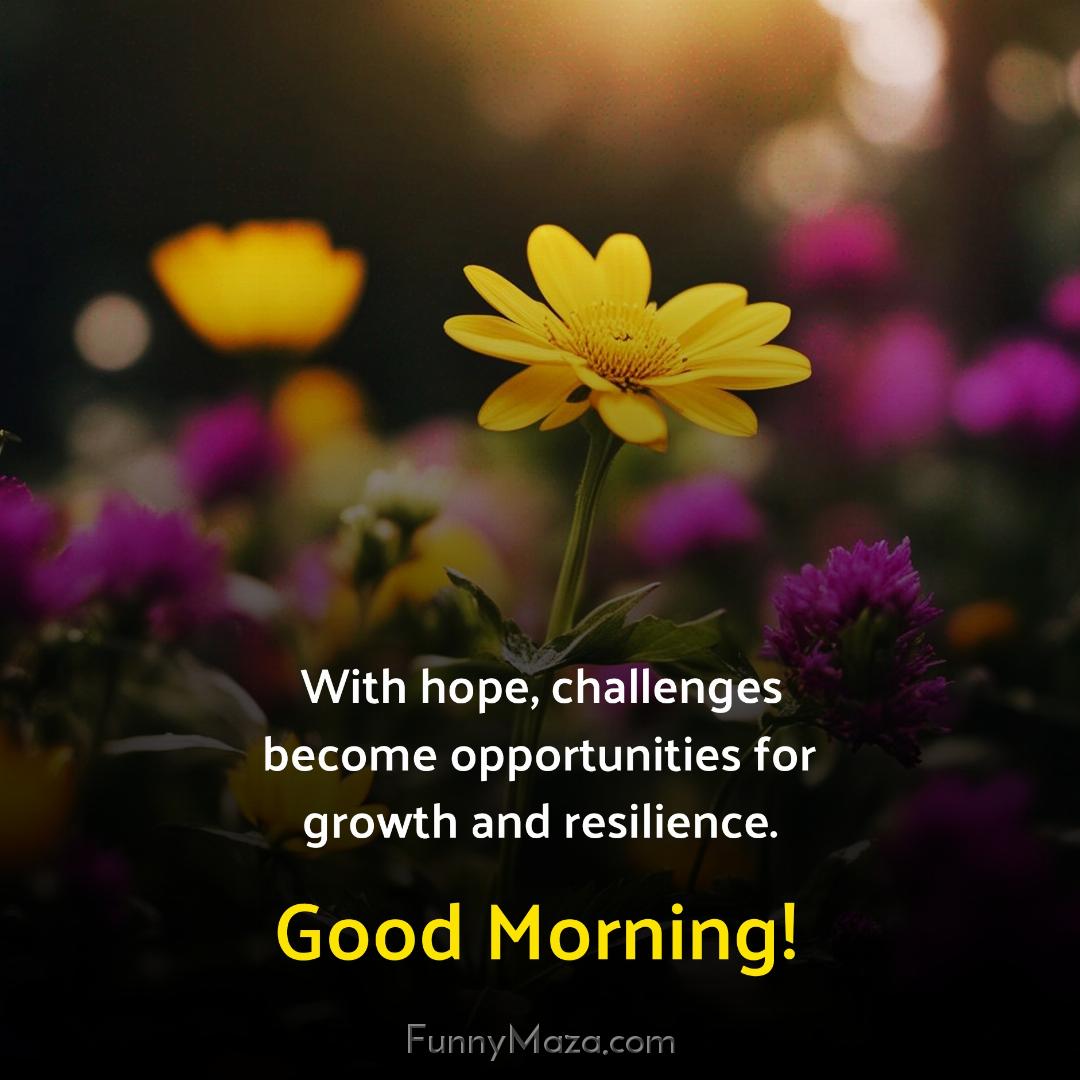 With hope challenges become opportunities for growth and resilience