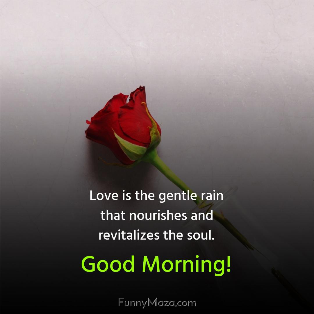 Love is the gentle rain that nourishes and revitalizes the soul