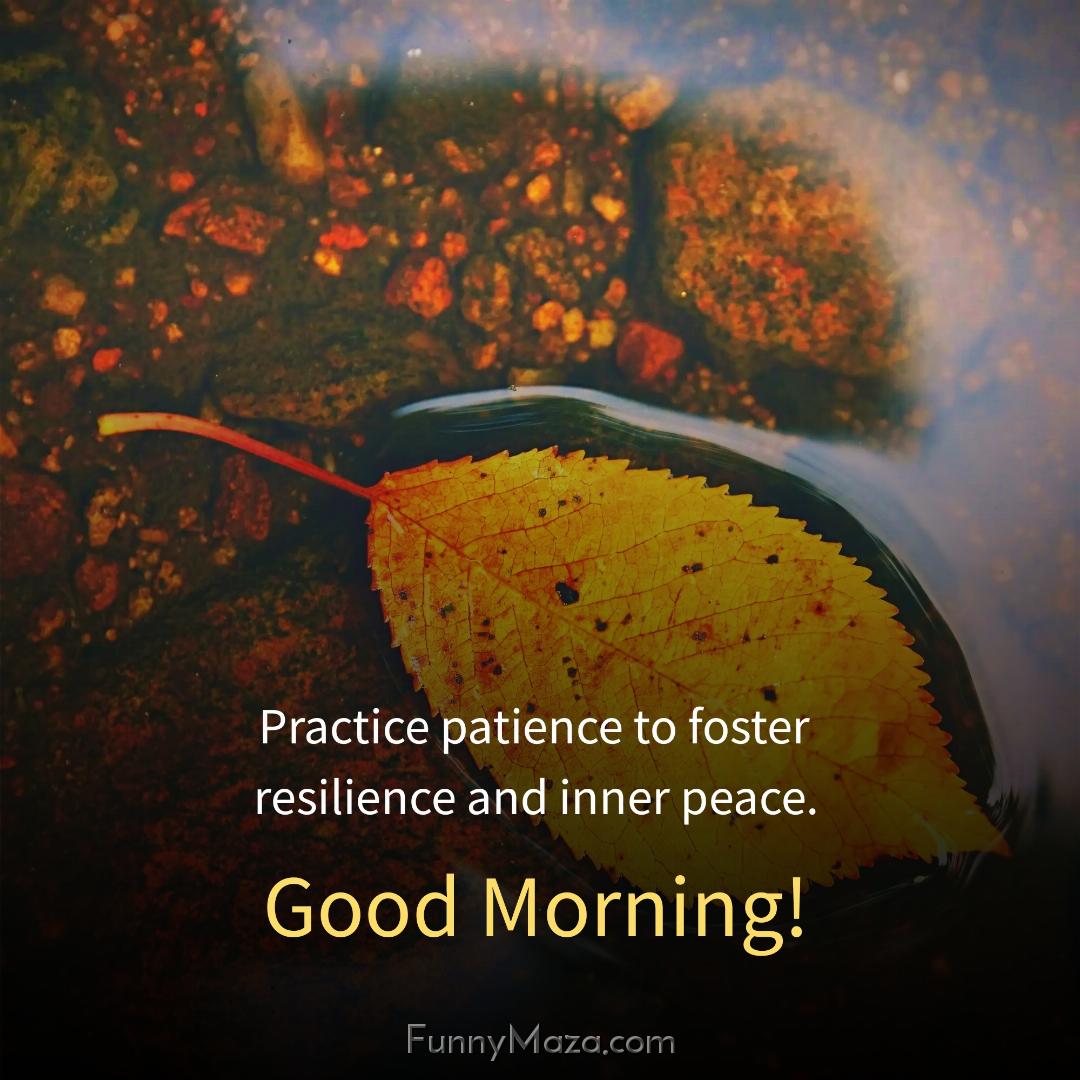 Practice patience to foster resilience and inner peace