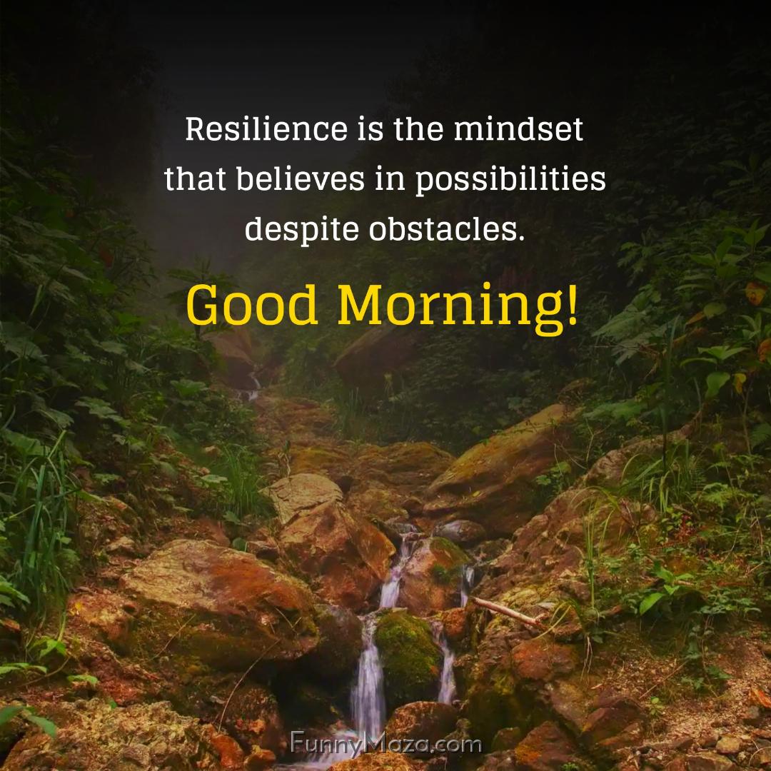 Resilience is the mindset that believes in possibilities despite obstacles