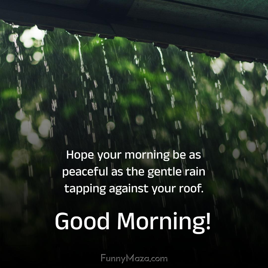 Hope your morning be as peaceful as the gentle rain tapping