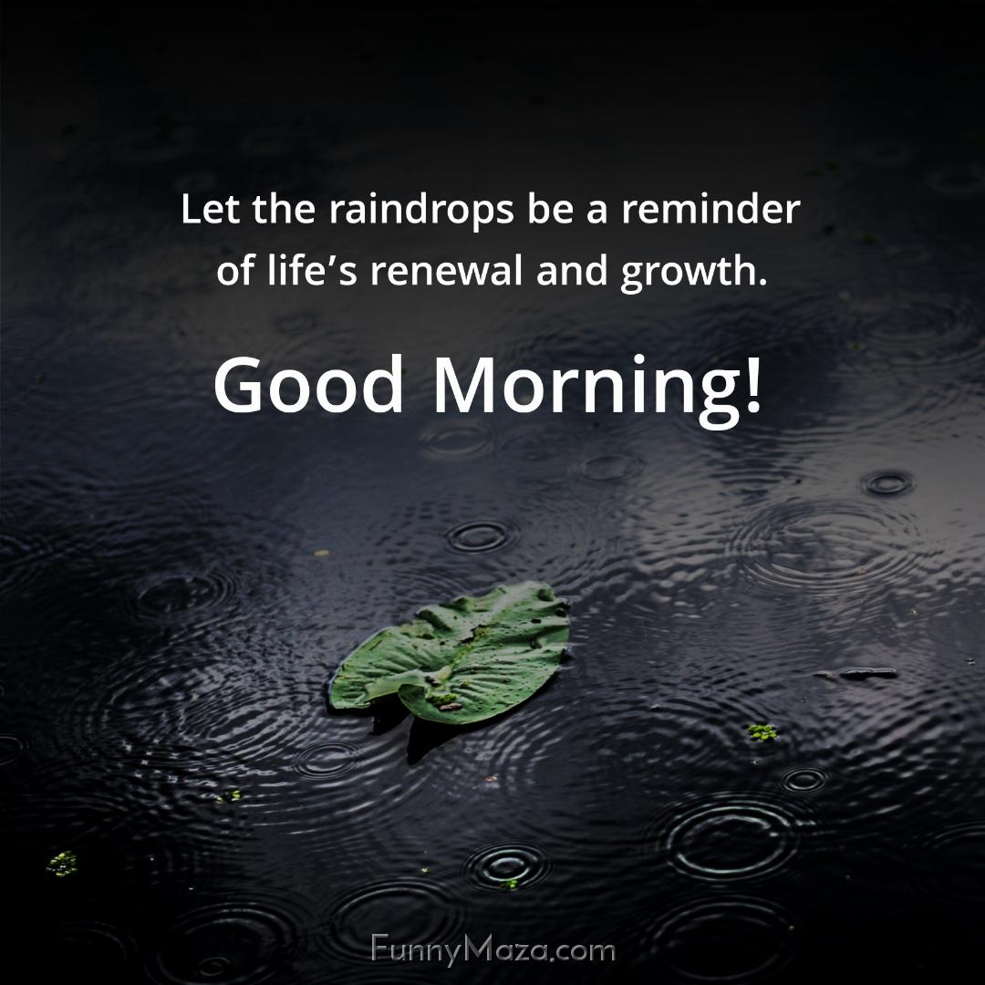 Let the raindrops be a reminder of life’s renewal and growth