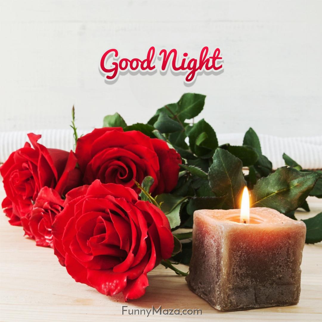 Good Night Rose And Candle Images 2024