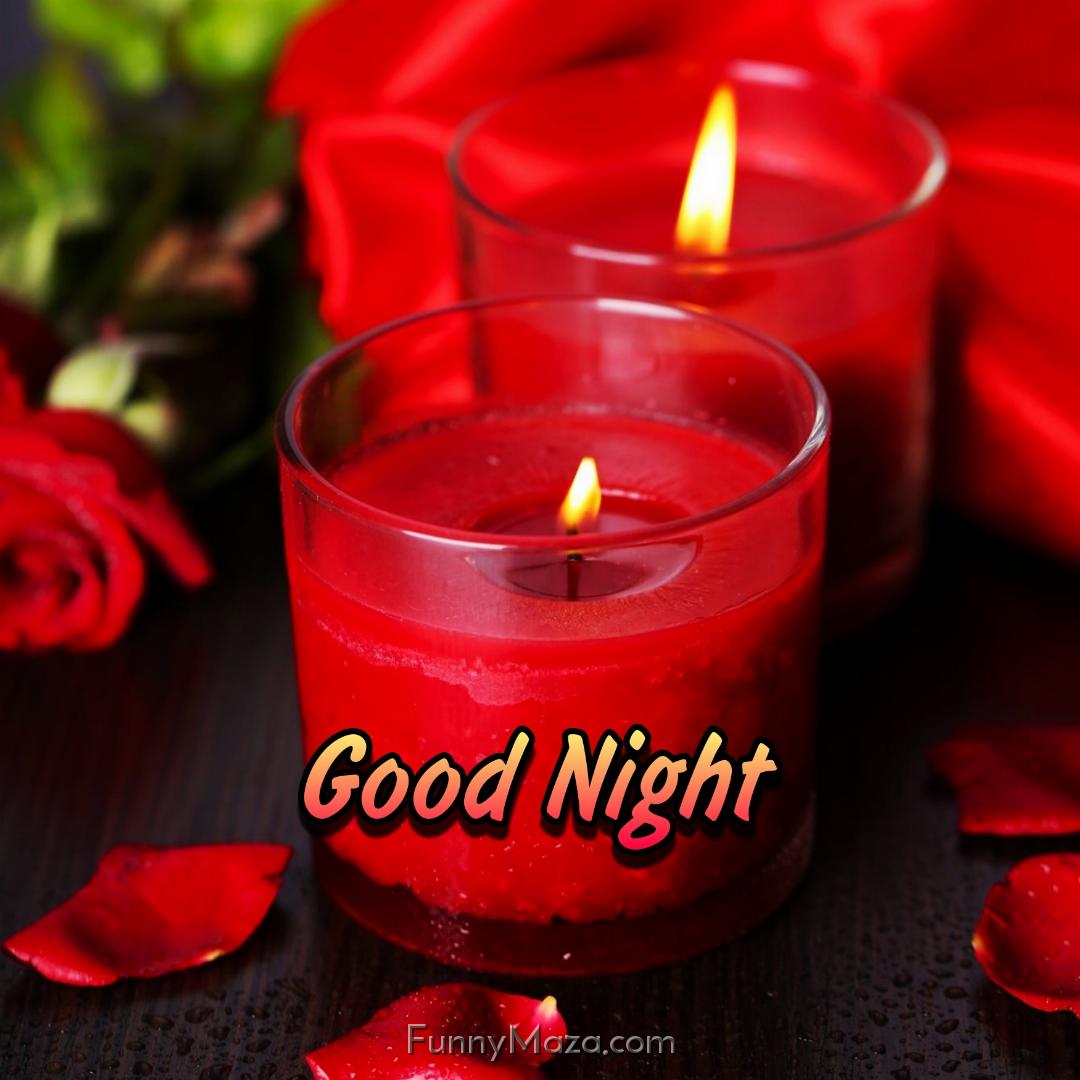 Good Night Rose And Candles Pics