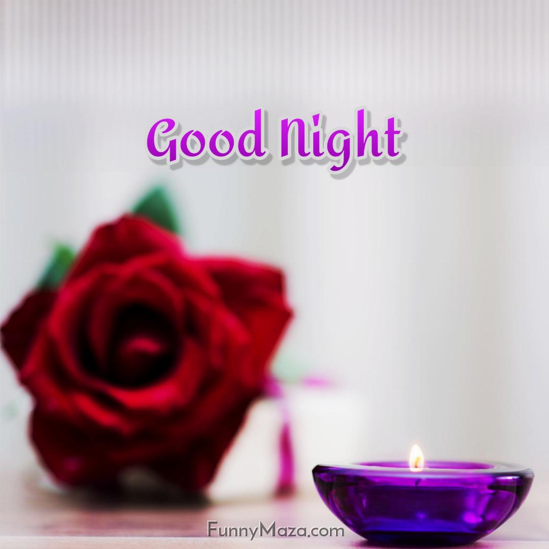 Good Night Rose With Candle Images