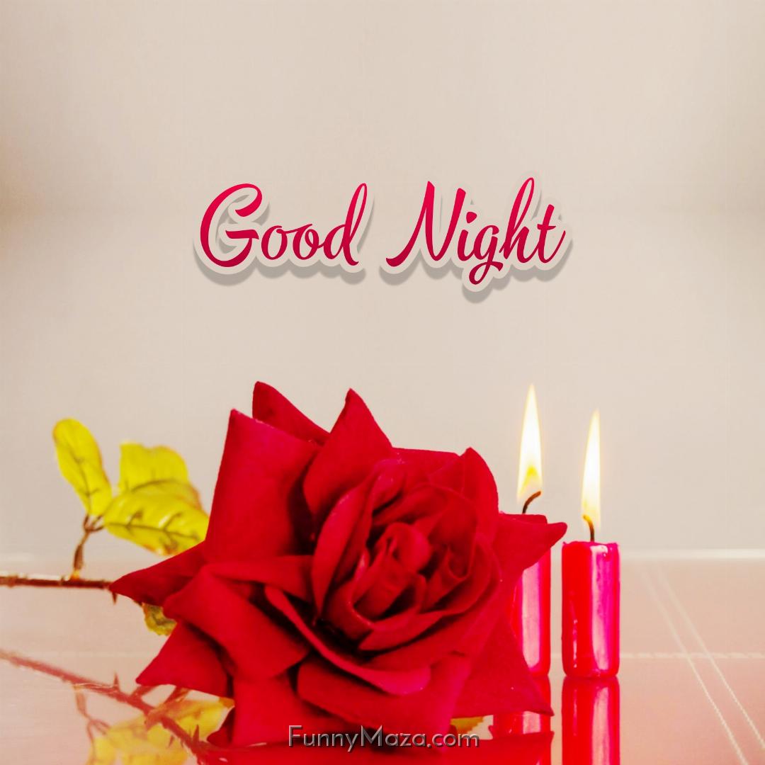 Good Night Rose With Candles Images 2024