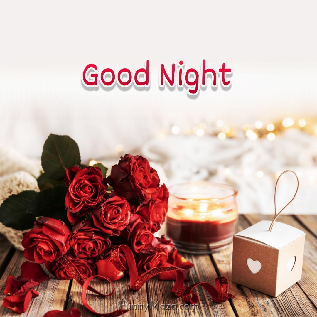 Good Night With The Rose And Candle Images