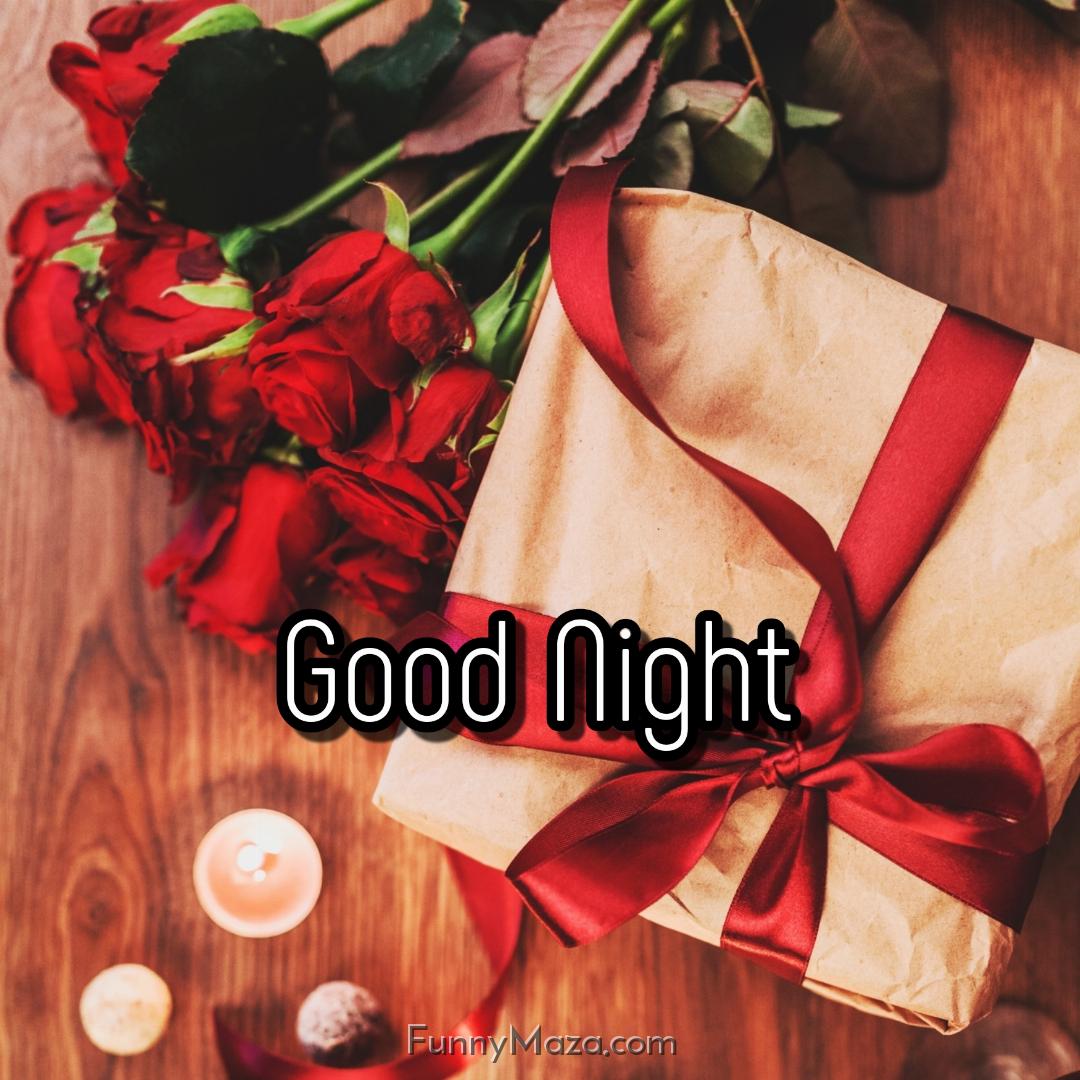 New Good Night Rose With Candles Images 2024 HD