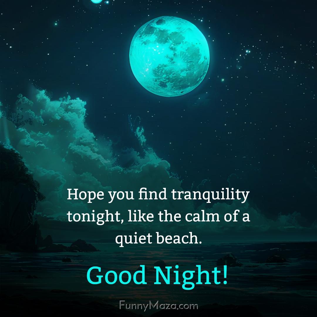 Hope you find tranquility tonight like the calm of a quiet