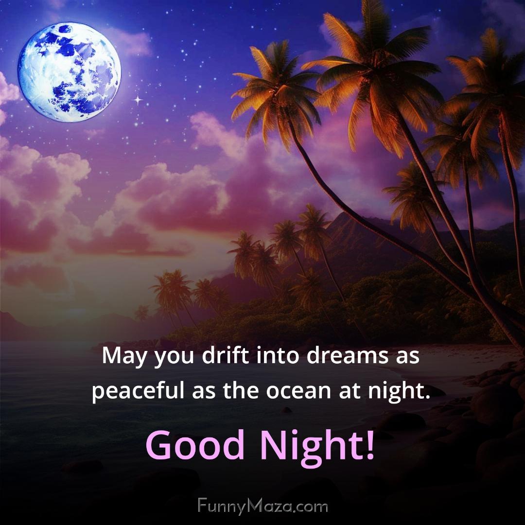 May you drift into dreams as peaceful as the ocean at