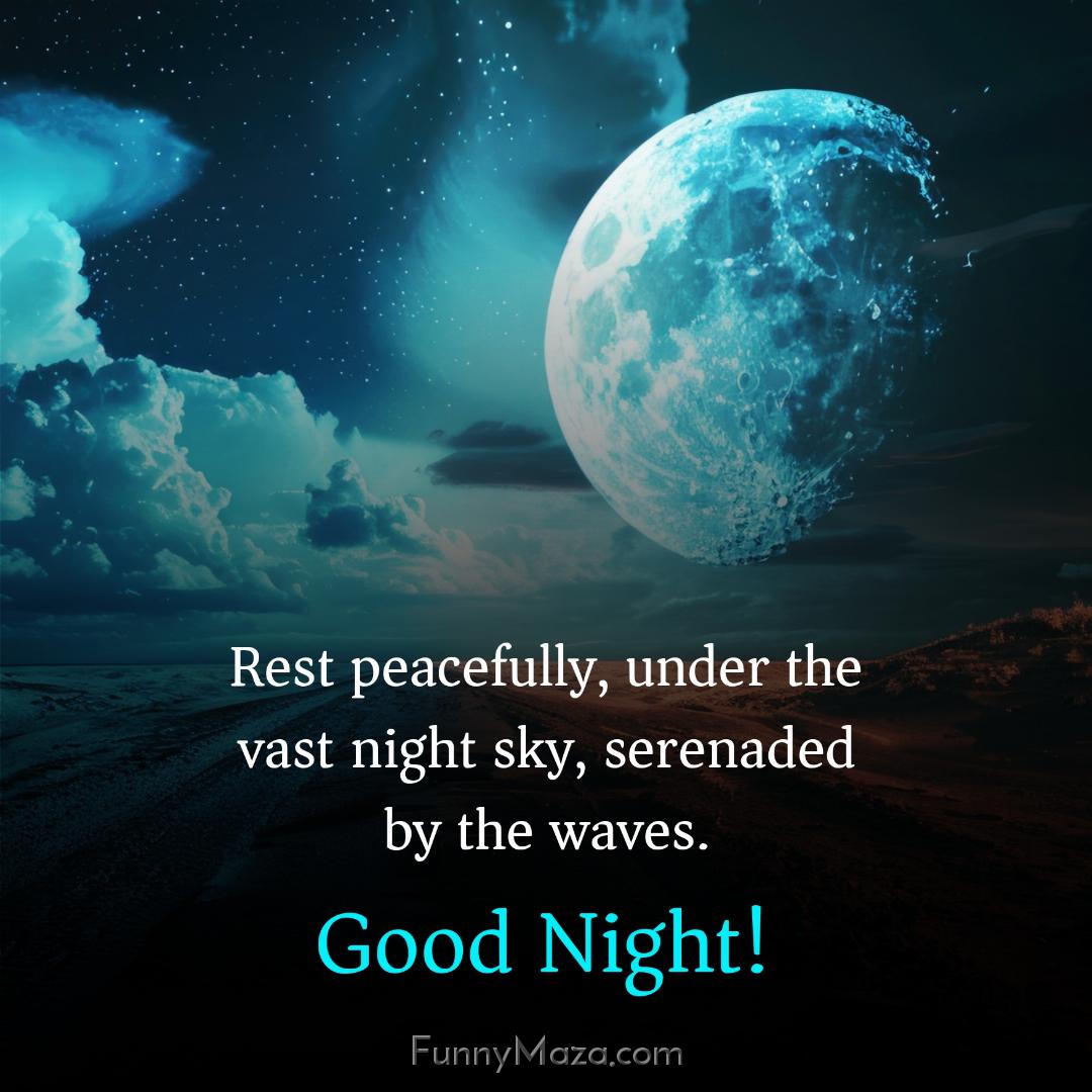 Rest peacefully under the vast night sky serenaded by the waves