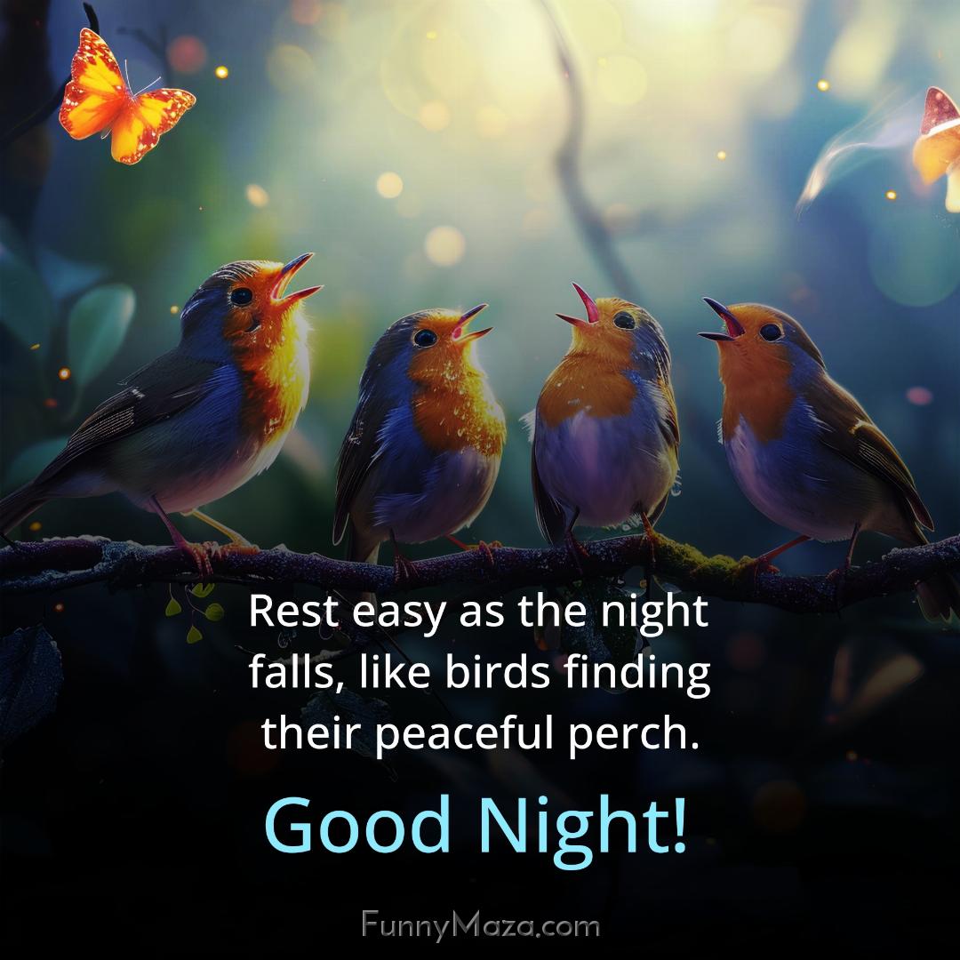 As the birds rest may your sleep be sweet and sound