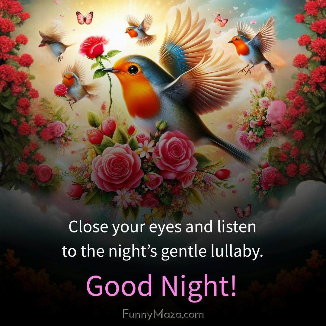 Close your eyes and listen to the night’s gentle lullaby