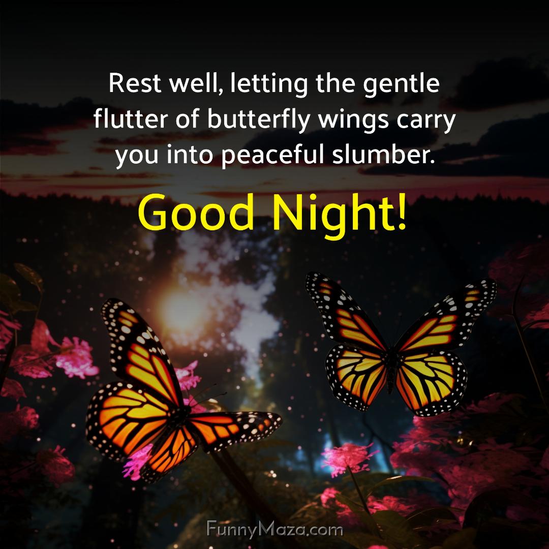 Rest well letting the gentle flutter of butterfly wings carry you