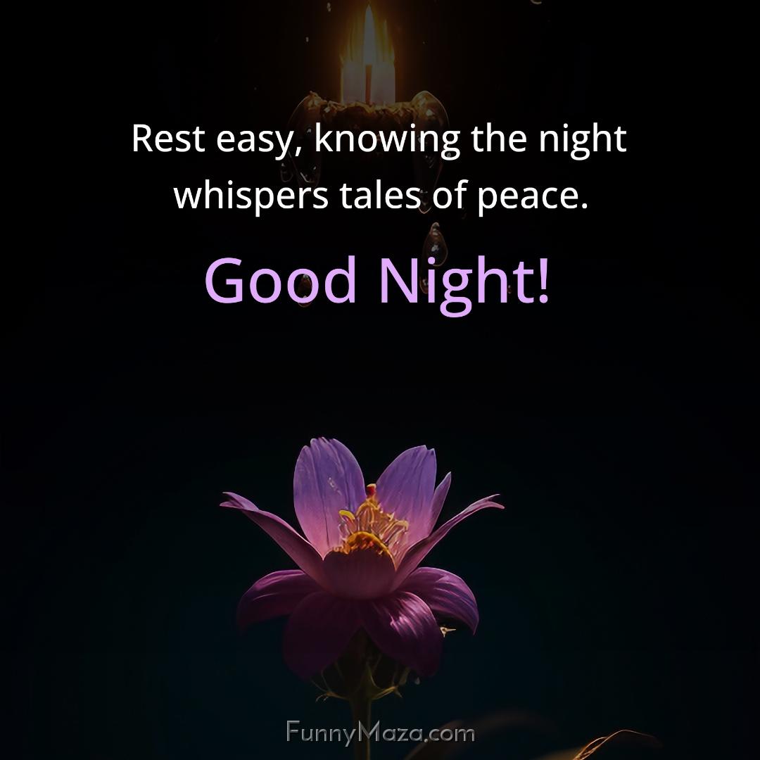 Rest easy knowing the night whispers tales of peace