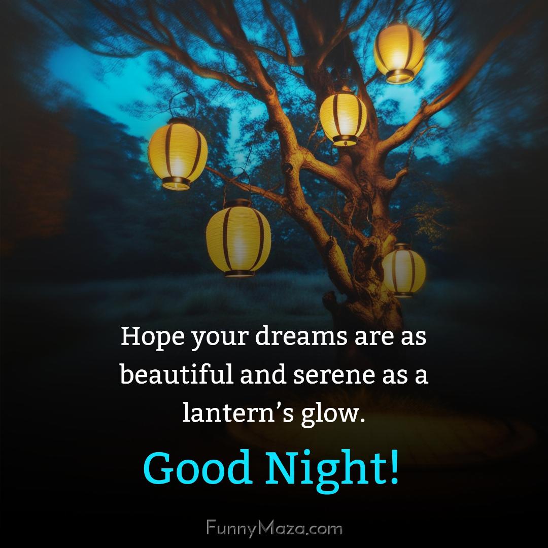 Hope your dreams are as beautiful and serene as a lantern’s