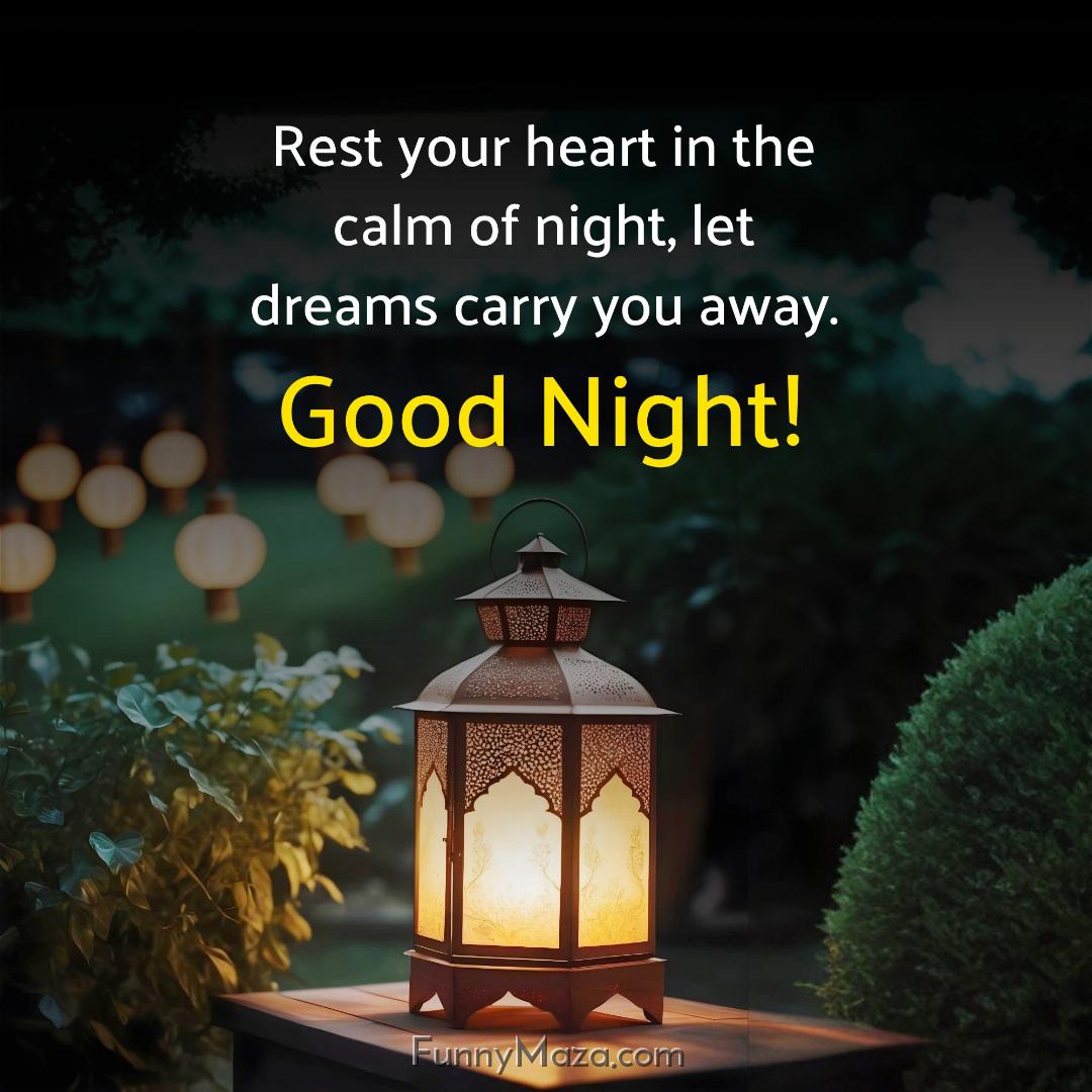 Rest your heart in the calm of night let dreams carry