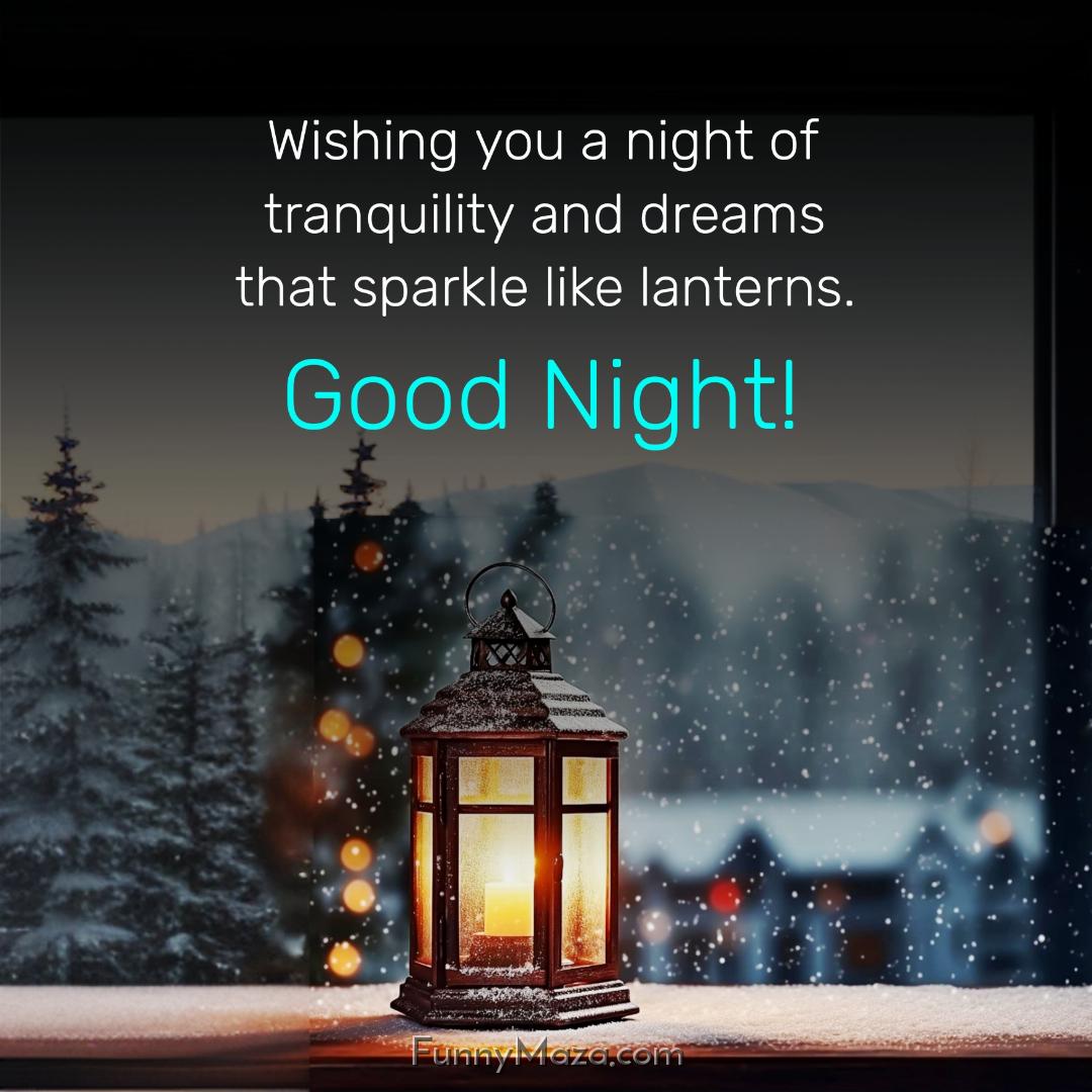 Wishing you a night of tranquility and dreams that sparkle like