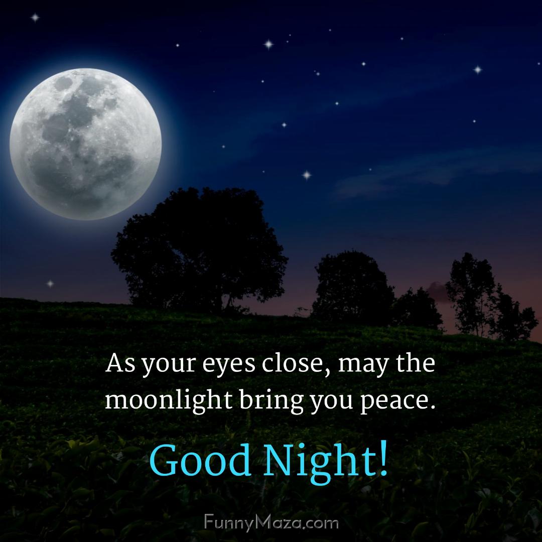 As your eyes close may the moonlight bring you peace