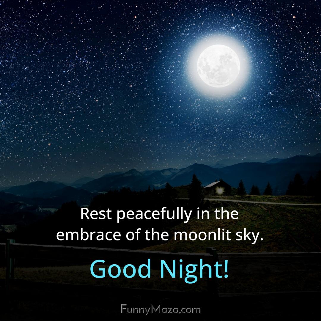 Rest peacefully in the embrace of the moonlit sky