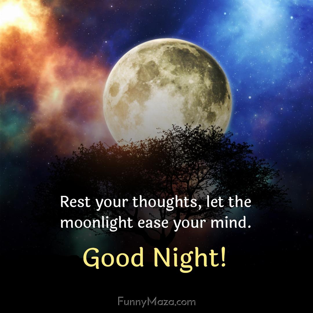 Rest your thoughts let the moonlight ease your mind