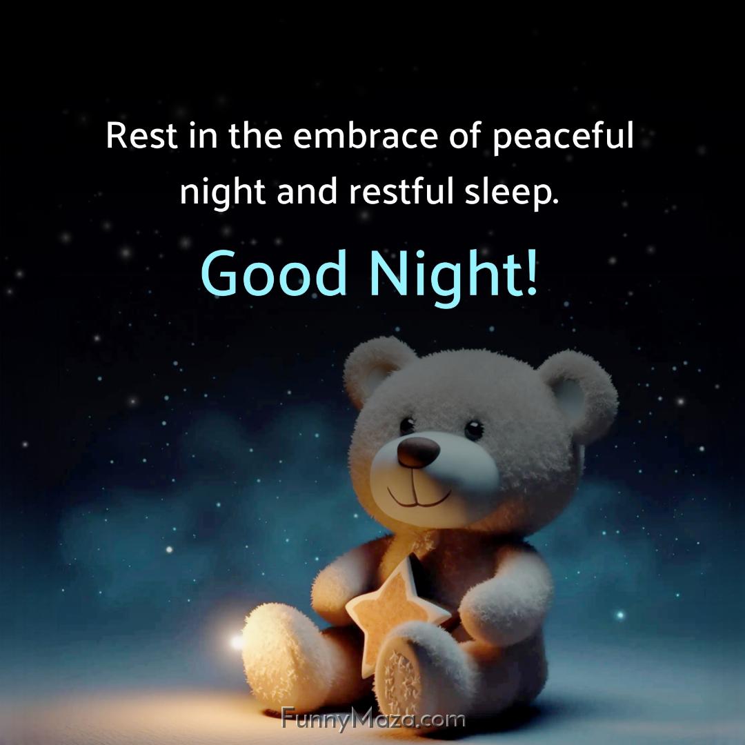 Rest in the embrace of peaceful night and restful sleep