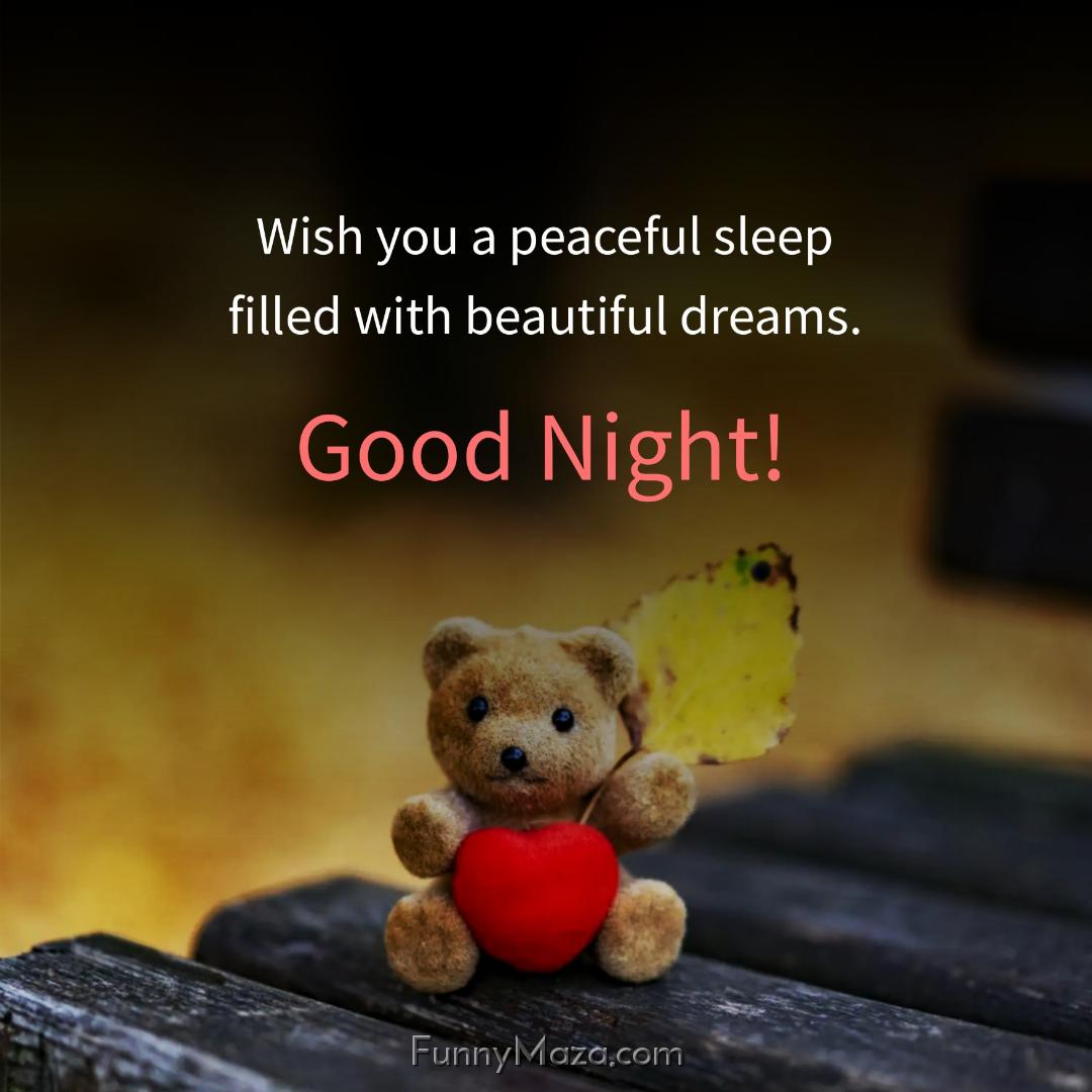 Wish you a peaceful sleep filled with beautiful dreams