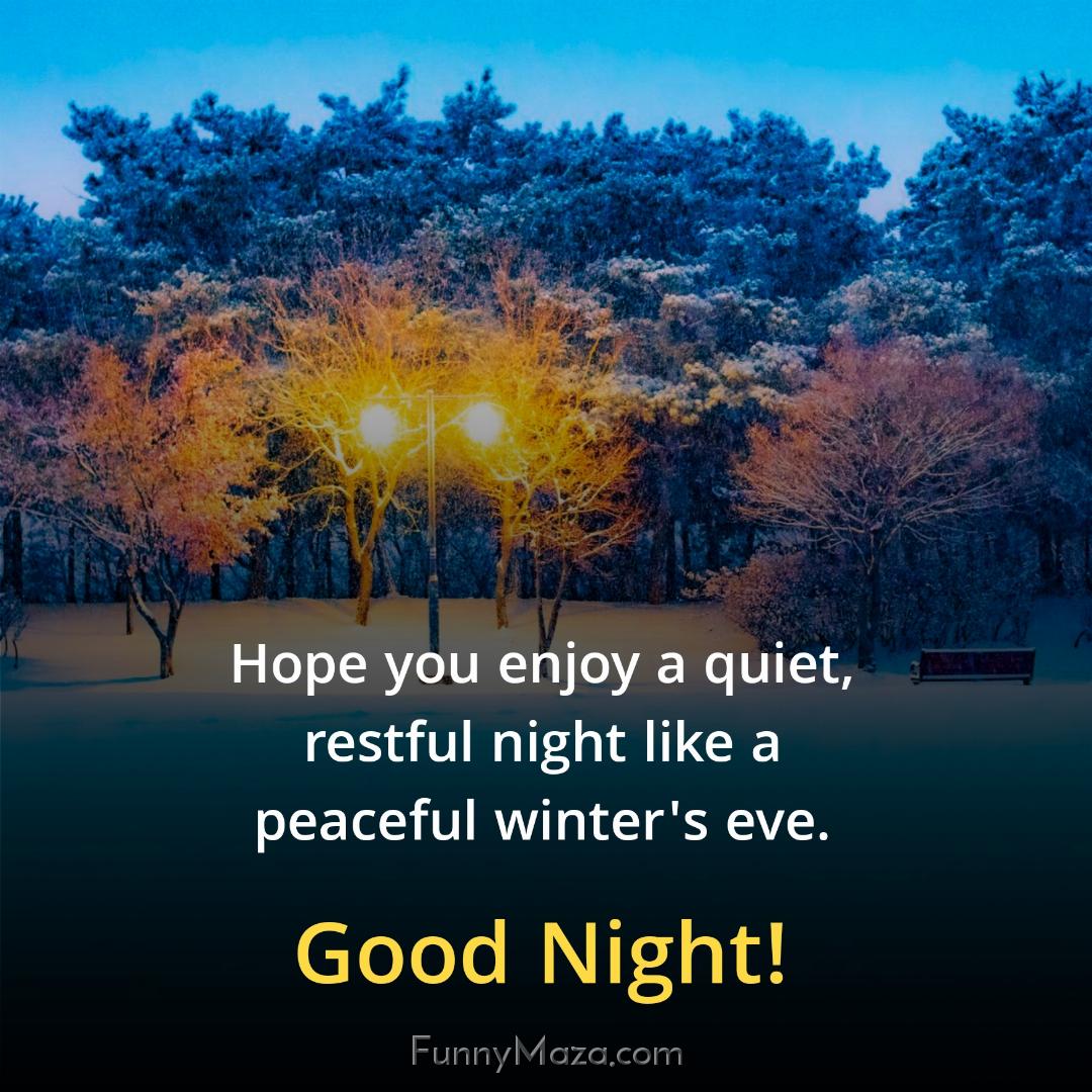 Hope you enjoy a quiet restful night like a peaceful winter's