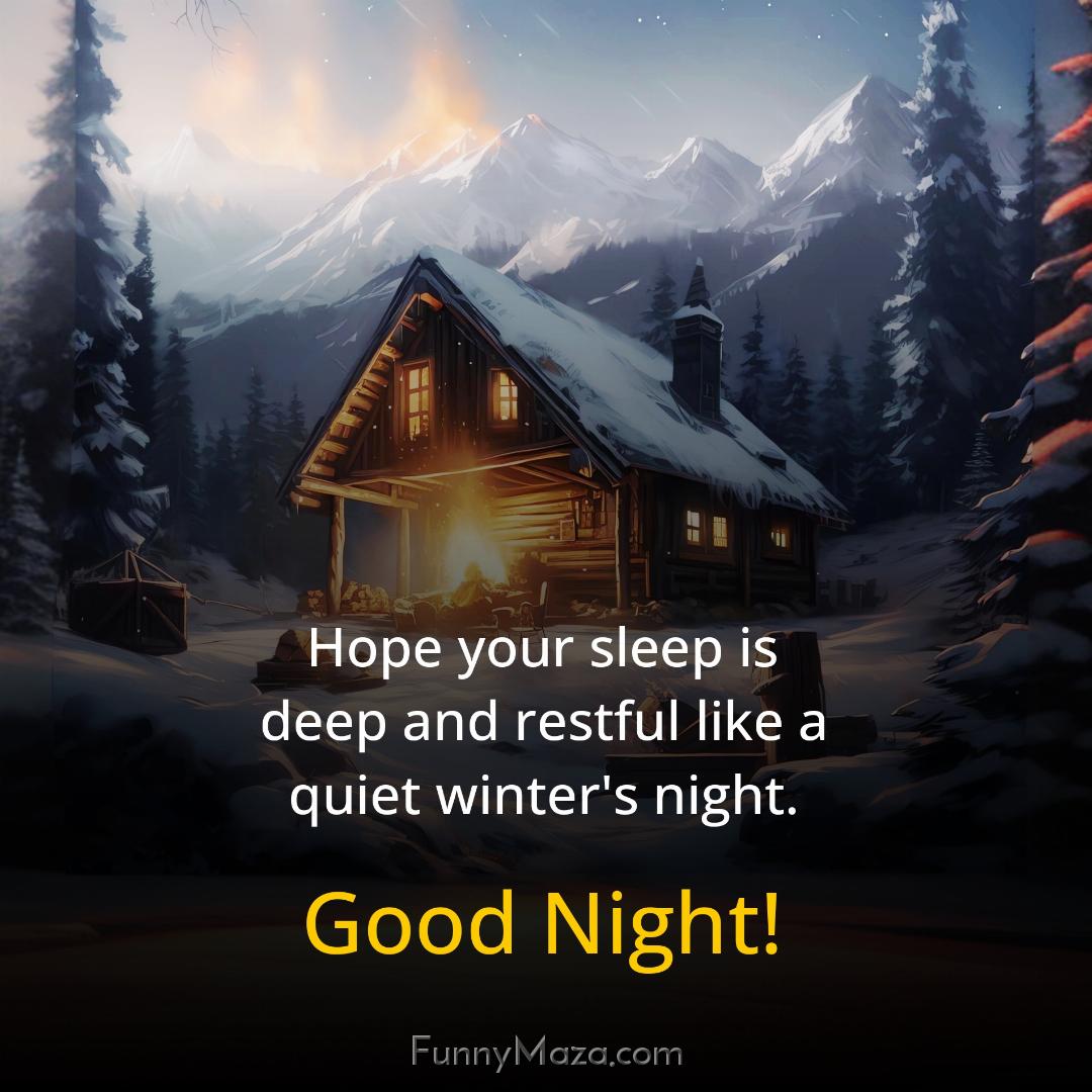 Hope your sleep is deep and restful like a quiet winter's