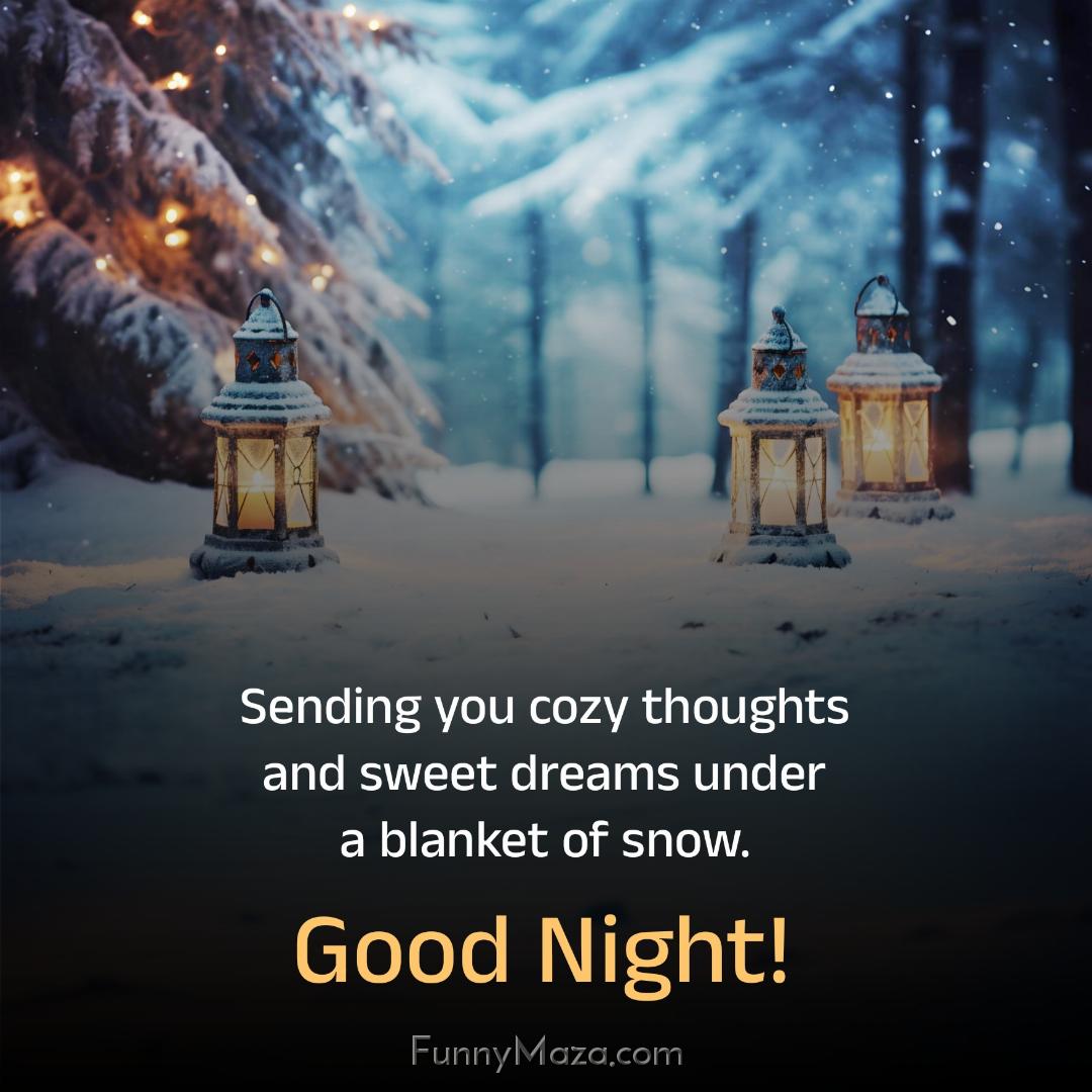 Sending you cozy thoughts and sweet dreams under a blanket of