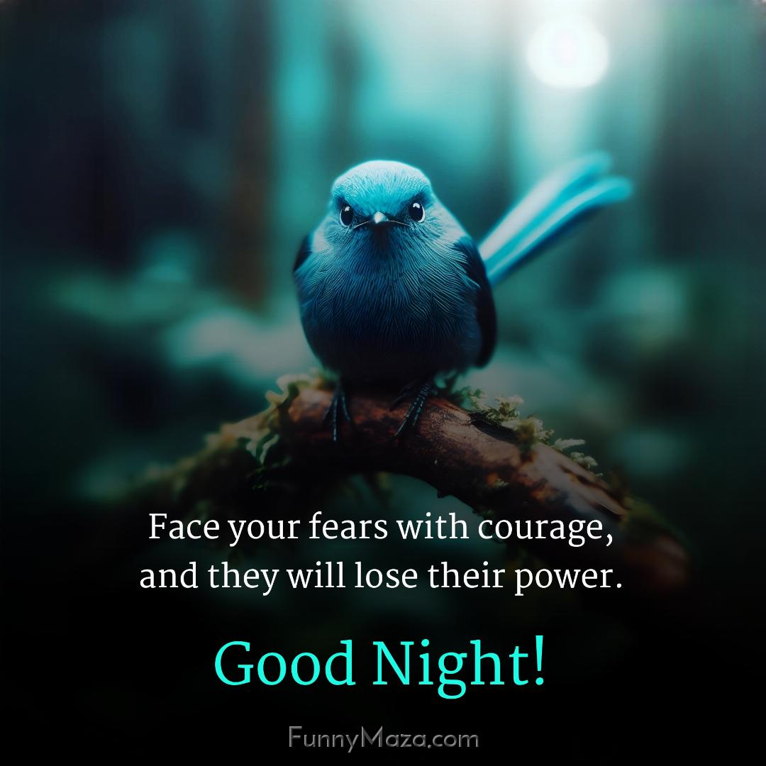 Face your fears with courage and they will lose their power