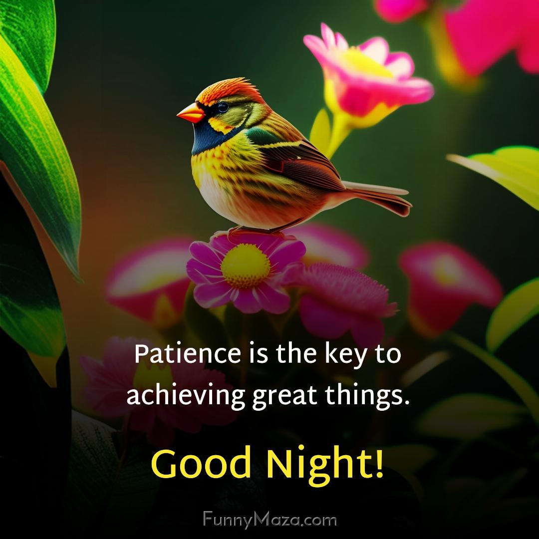 Patience is the key to achieving great things