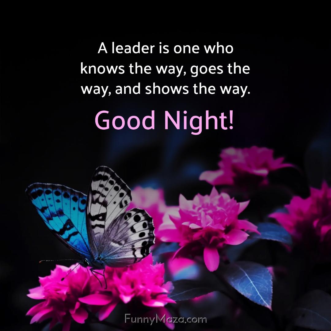 A leader is one who knows the way goes the way